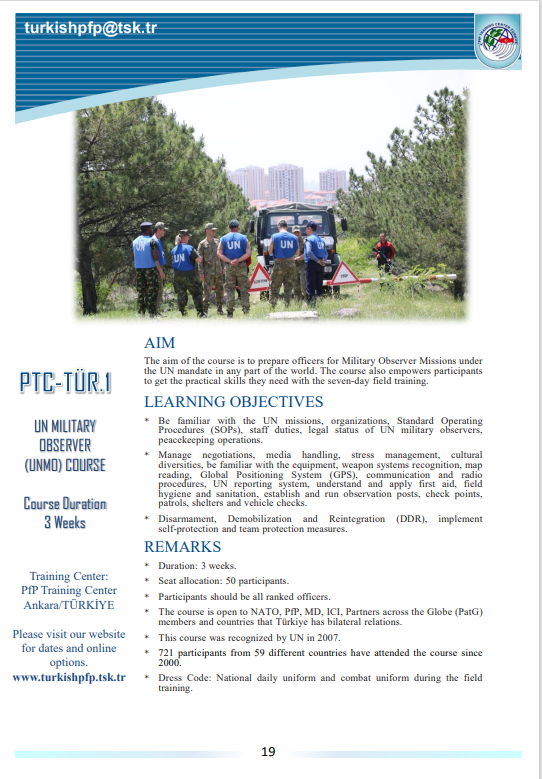 BM Askerî Gözlemci Kursu Kapak Resmi