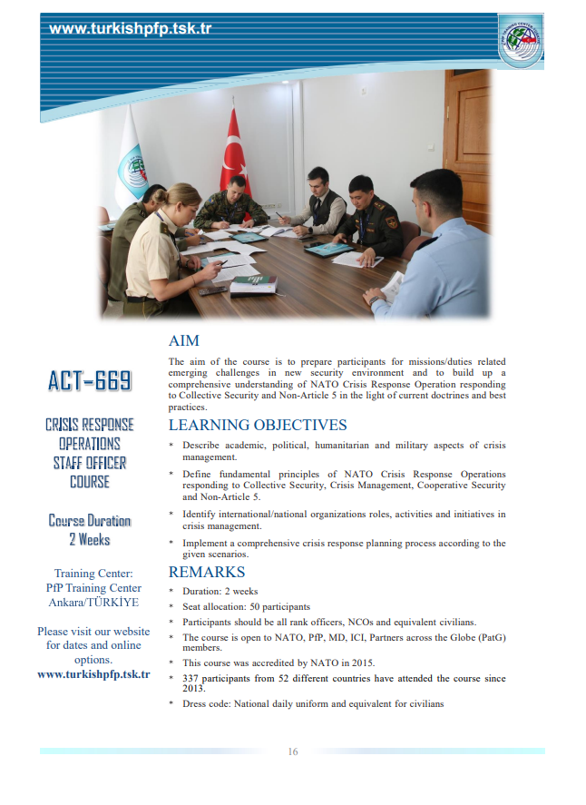 Krize Müdahale Harekâtı Karargâh Subayı Kursu Kapak Resmi